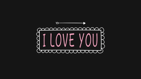 animated closeup i love you text and motion romantic arrow on valentines day background