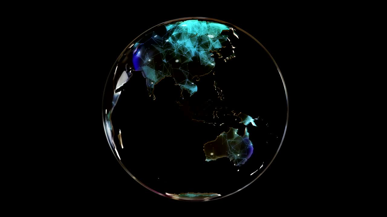 abstract globo giratorio estilizado del planeta. diseño creativo y tecnológico del planeta tierra. en bucle