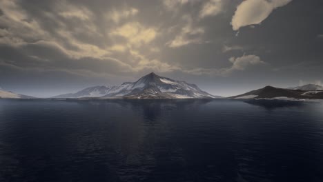 mountains covered with ice in antarctic landscape