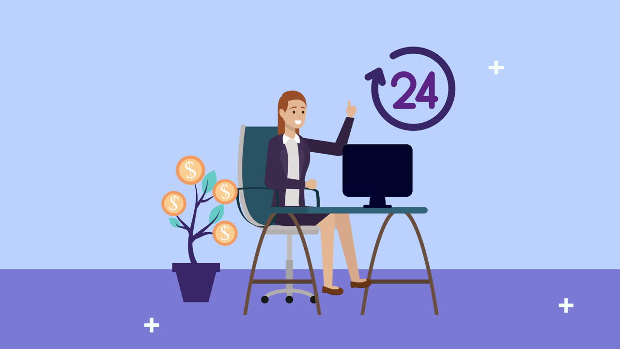 young businesswoman in the office working