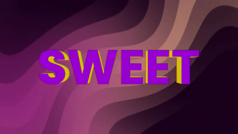 Animation-of-sweet-text-over-shapes-on-black-background