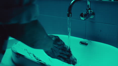 washing hands in a medical setting