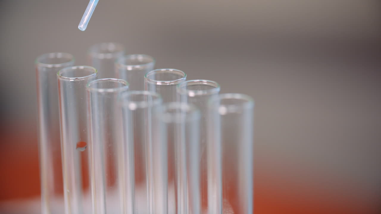 trabajando en científico de laboratorio usando pipeta en el laboratorio 1