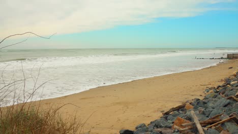 scenic coast of the ile de ré island in france - wide shot