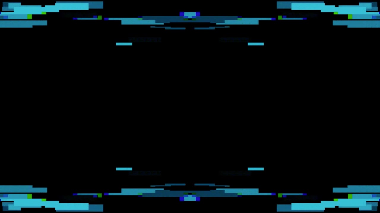 Abstract Digital Glitch Effect with Blue Geometric Bars