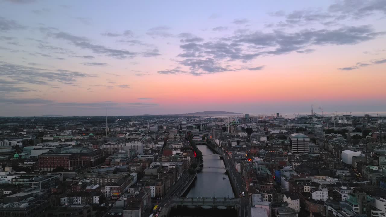 아일랜드의 수도에서 4k 드론 영상