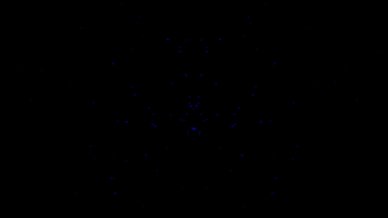 Abstract Blue Light Particles Moving in Dark Space