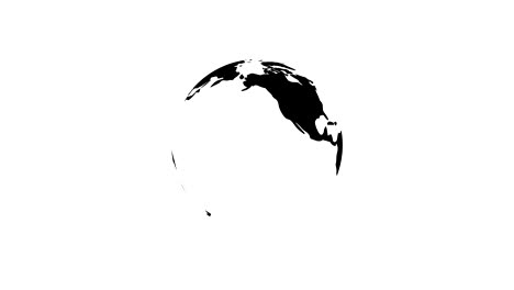 4k planet earth rotating with focus on northern hemisphere rendered animation video black continents.