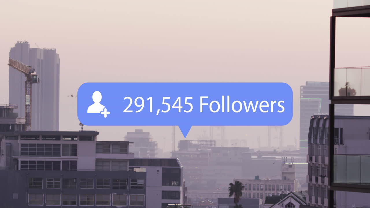 Animation of social media data processing over cityscape