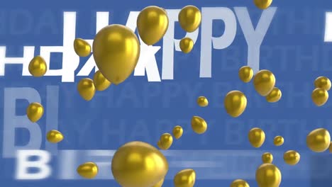 feliz cumpleaños y globos de oro.