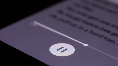 view of timer scroll bar moving as lyrics from song play from spotify app