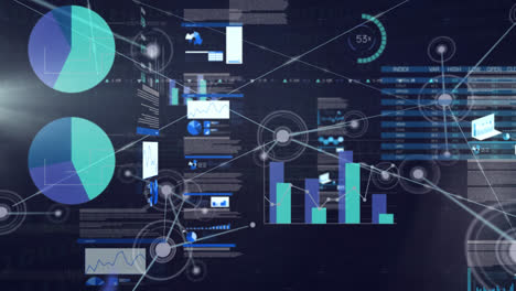 Animation-Des-Netzwerks-Von-Verbindungen-Mit-Symbolen-über-Die-Datenverarbeitung