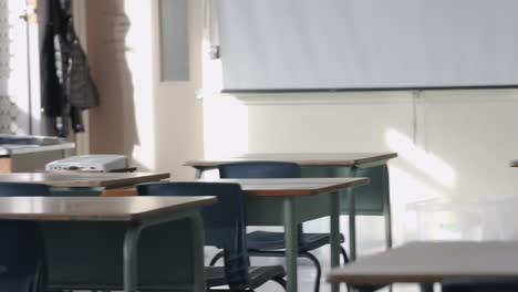 teaching in an empty classroom high school