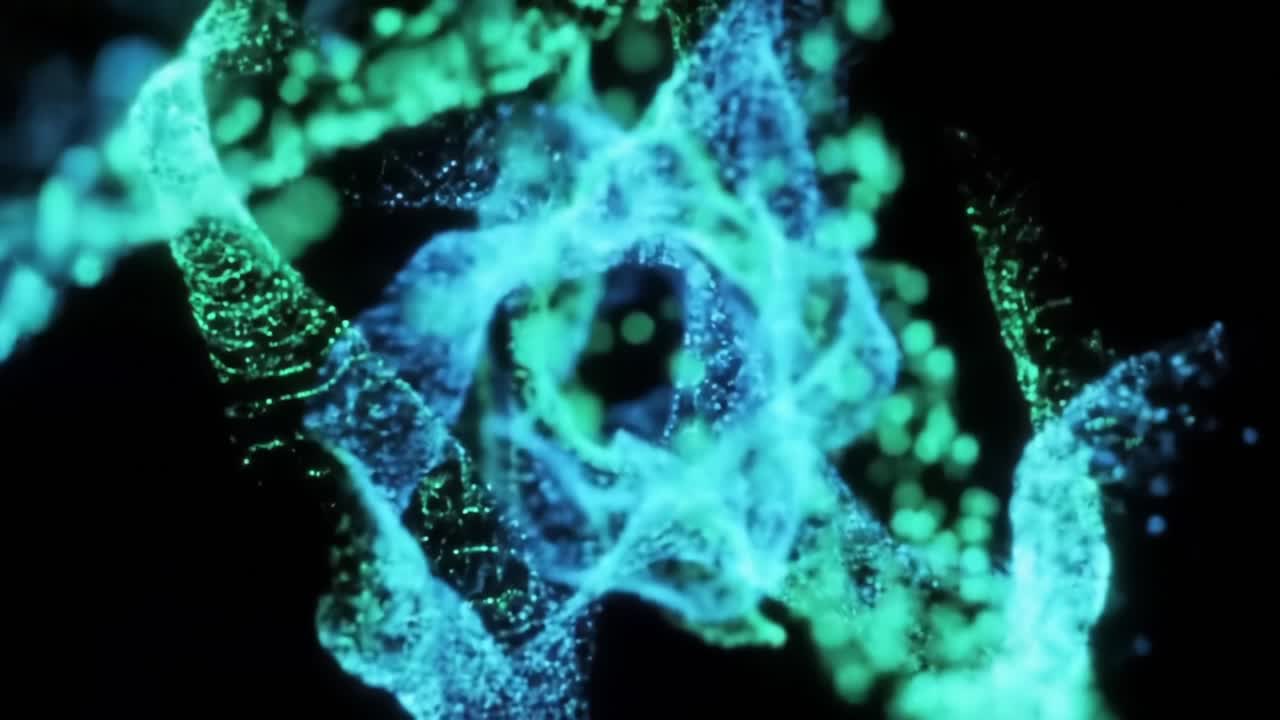 A Stunning Visual Journey Through Ethereal Waves: Captivating Patterns of Light and Color in a Dynamic Flow of Particles and Energy Representing Natural Forces