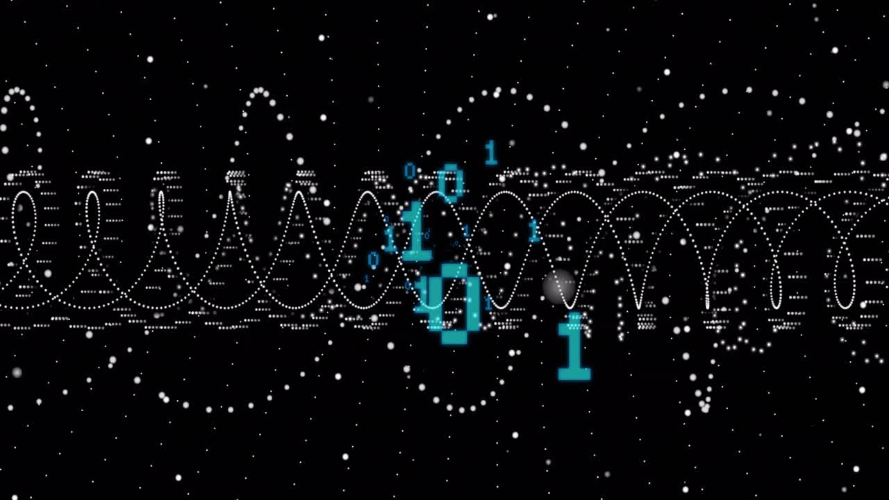 Animation of binary coding over dna strand