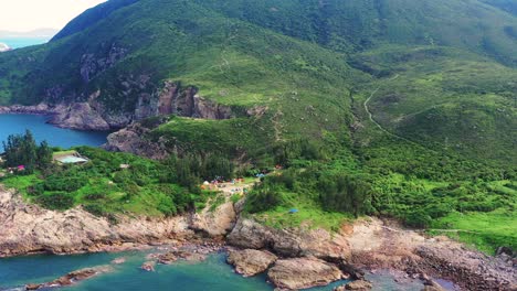 scenic panorama of chinese island tung lung chau, hong kong