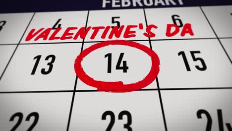 Marcador-Rojo-En-Un-Calendario-Muestra-El-Día-De-San-Valentín