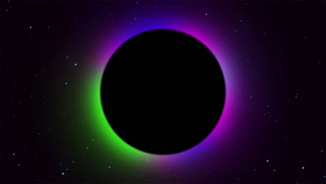 animación digital de agujero negro con partículas azules que fluyen y bordes brillantes. fondo abstracto con espacio de copia. banner, cartel para web, añadir. galaxia espiral, exploración del espacio profundo. bucle sin costuras 4k