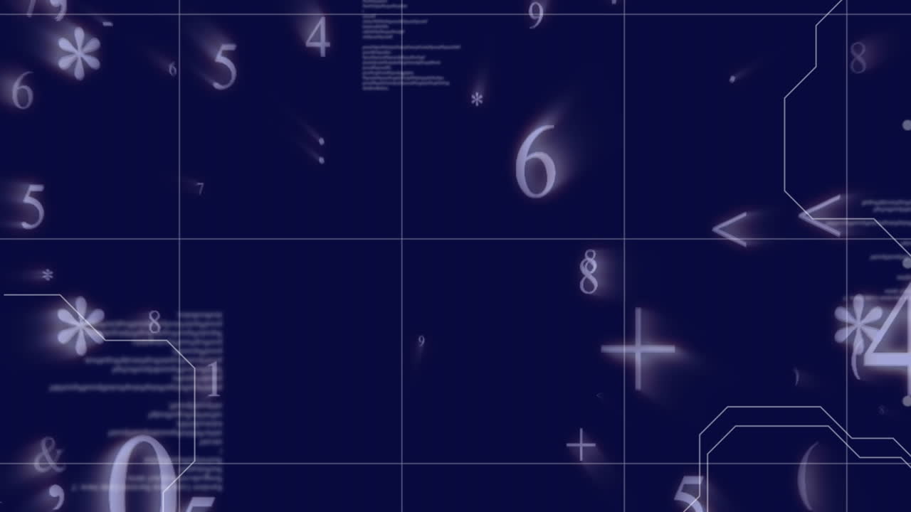 수학적 기호와 파란색 배경에 대한 데이터 처리