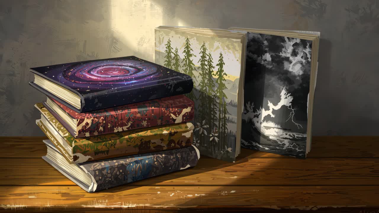 A stack of artistic books