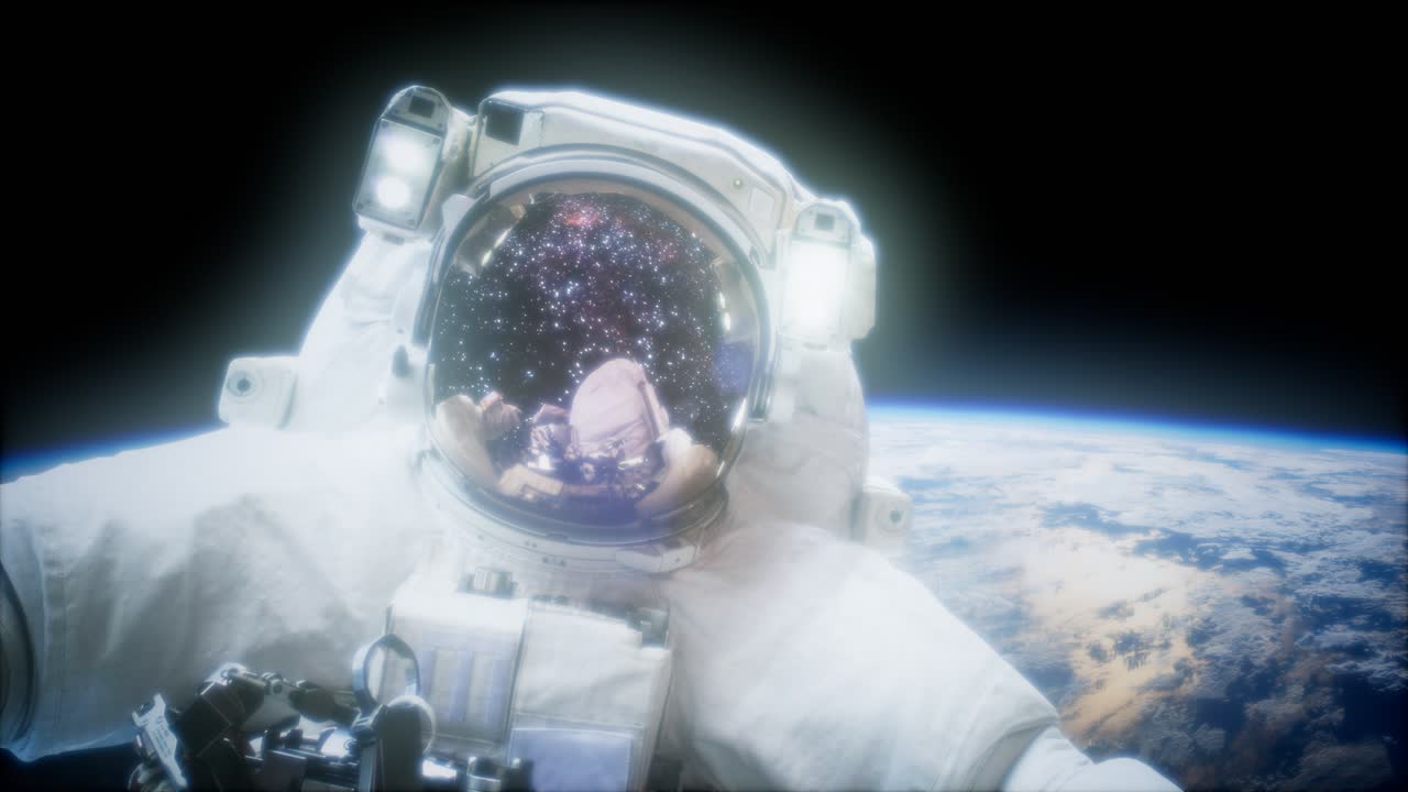 Astronaut at spacewalk. Elements of this image furnished by NASA
