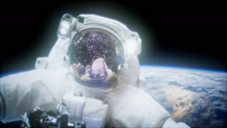 astronauta en una caminata espacial. elementos de esta imagen proporcionados por la nasa