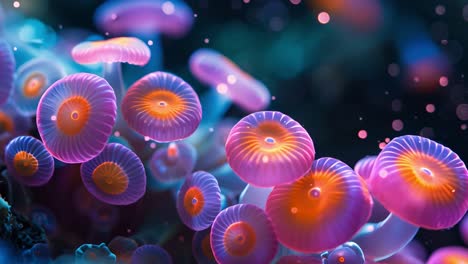 vibrant bioluminescent marine organisms