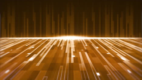 animation of a group of yellow and gold parallel light trails