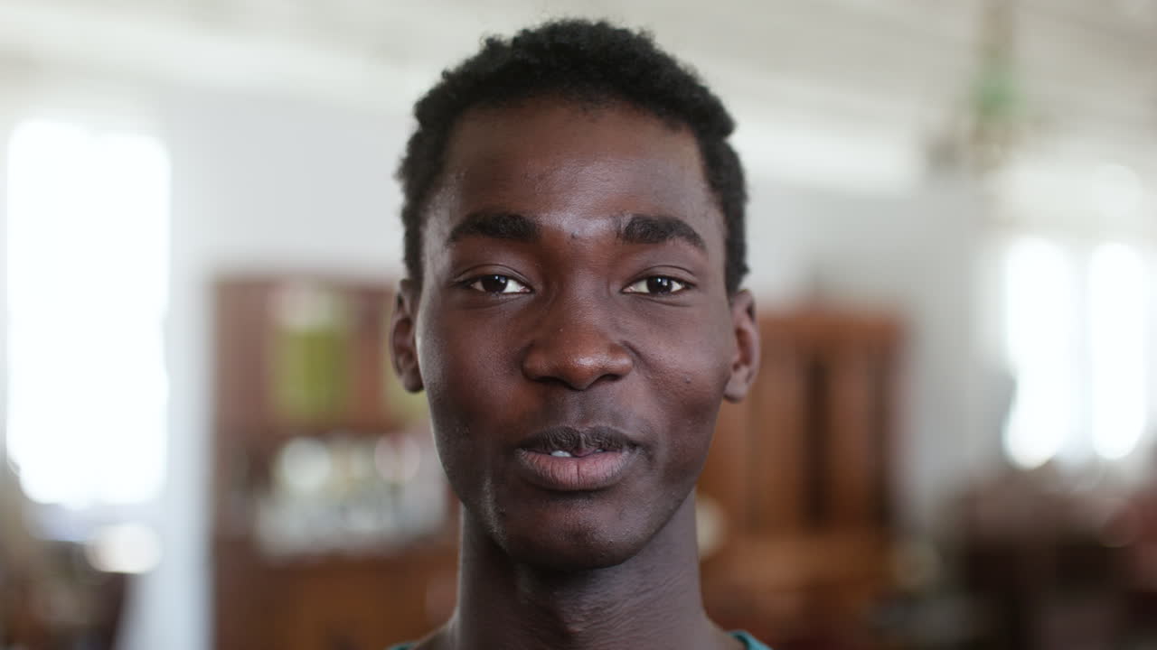 Close up view of african american man