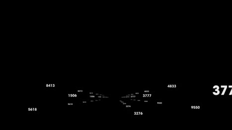 network of numbers on black background