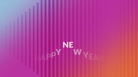 happy new year on purple modern gradient