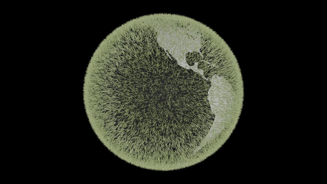 globo verde cubierto de hierba