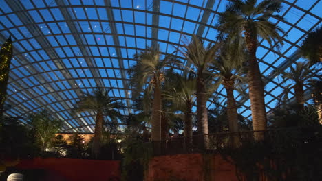 Jardines junto a la bahía por la noche