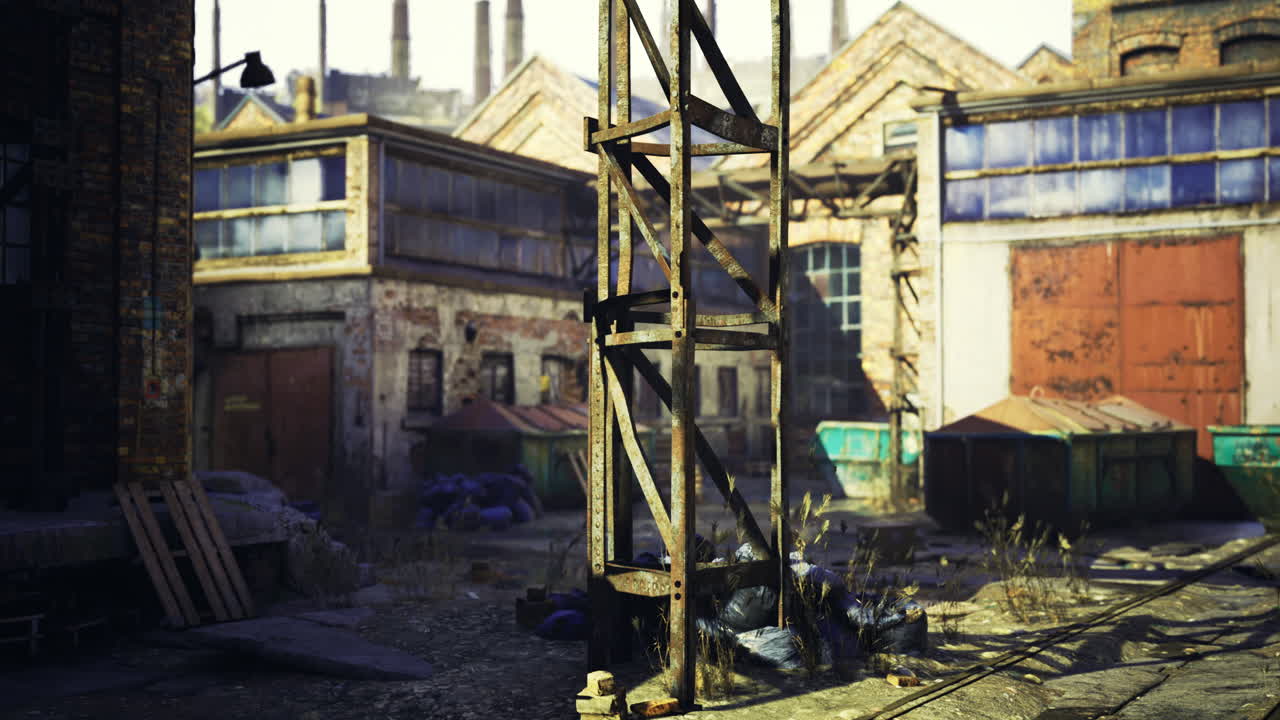 Abandoned industrial site showcasing decay and natures reclamation