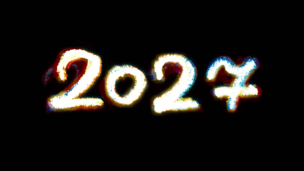 Titolo 2027 in stile scarabocchio di Capodanno disegnato a mano con pastelli a cera