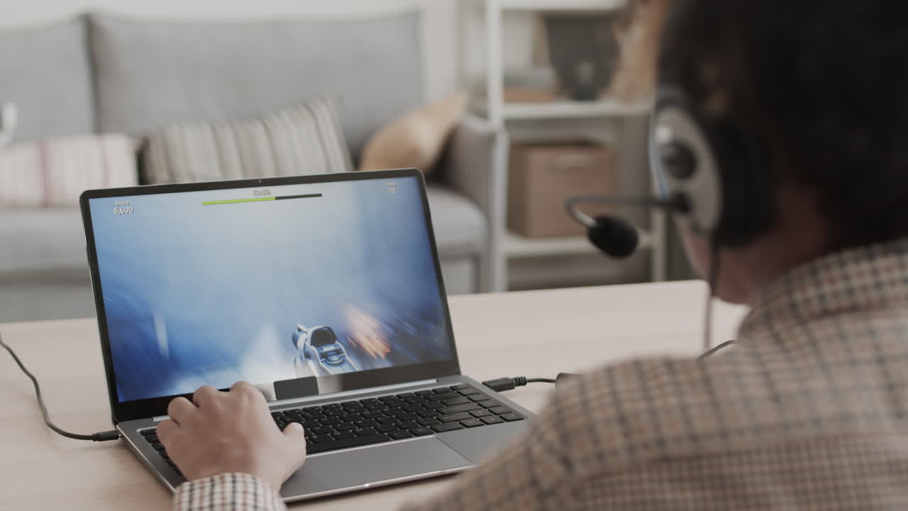 Person Playing Shooter Game