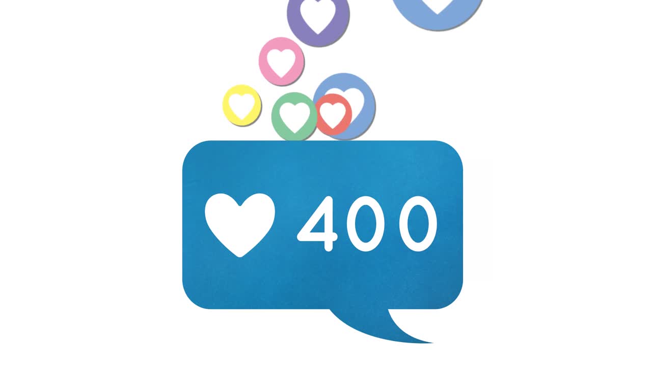 다채로운 심장 아이콘과 숫자 4k