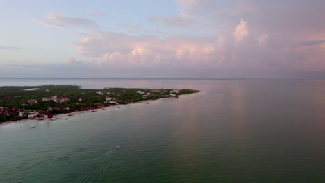 drone view of speeding boat on ocean stock clips