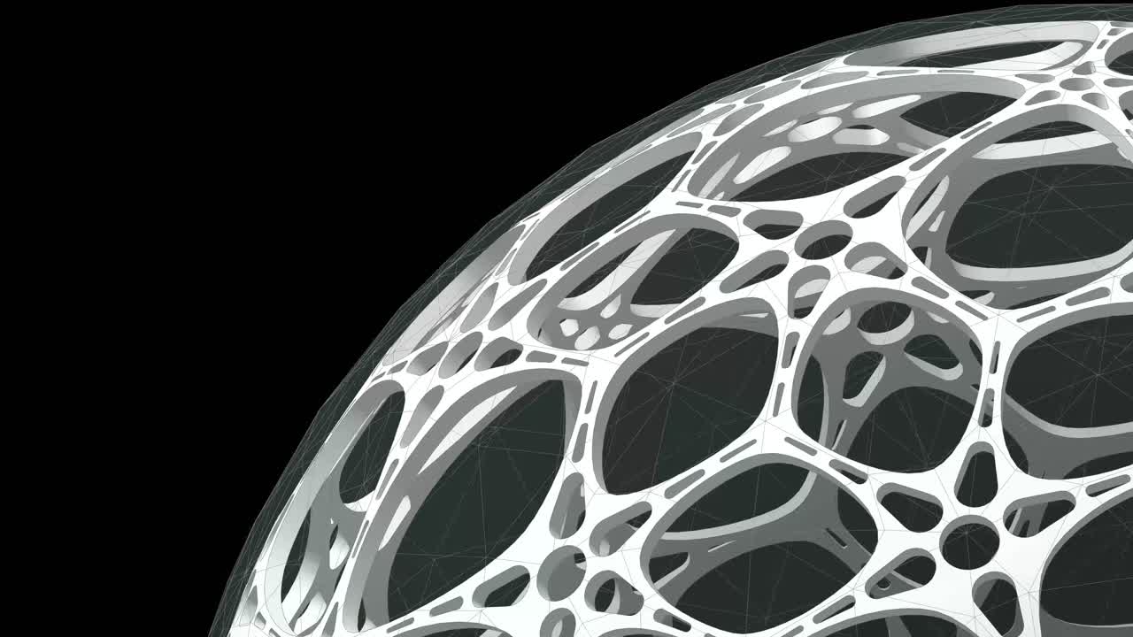 Geometric Dome Shield, Orb on a Dark Background