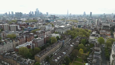 panorama aéreo de la ciudad de bloomsbury, distrito londinense de camden