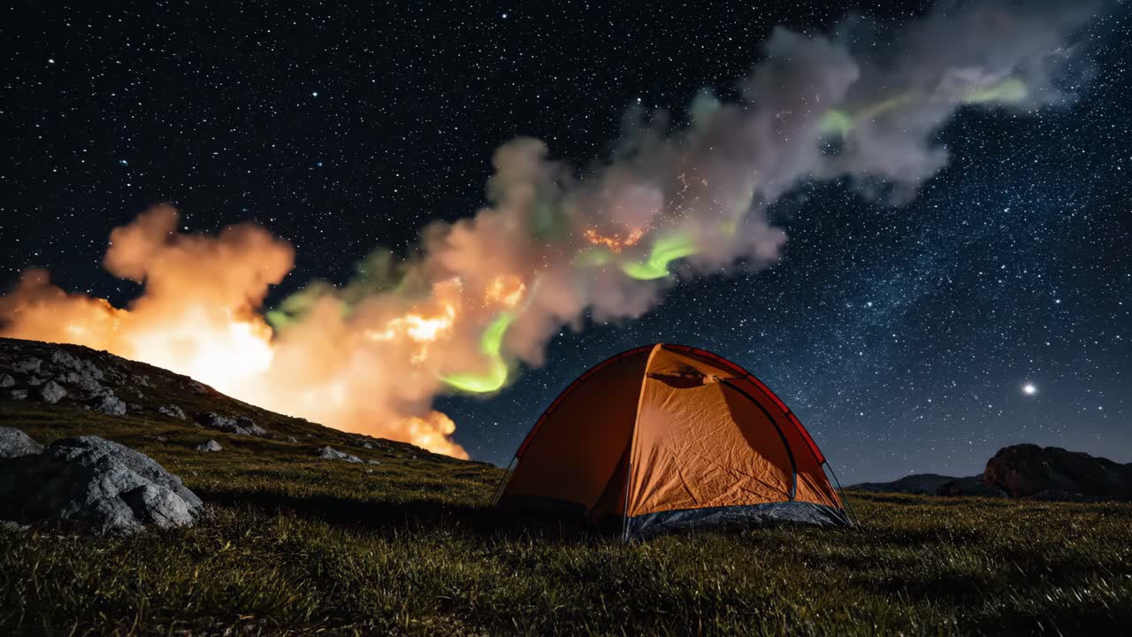 Camping under the Stars with Aurora and Meteor