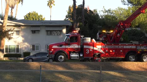 fire department rescue vehicle - crane