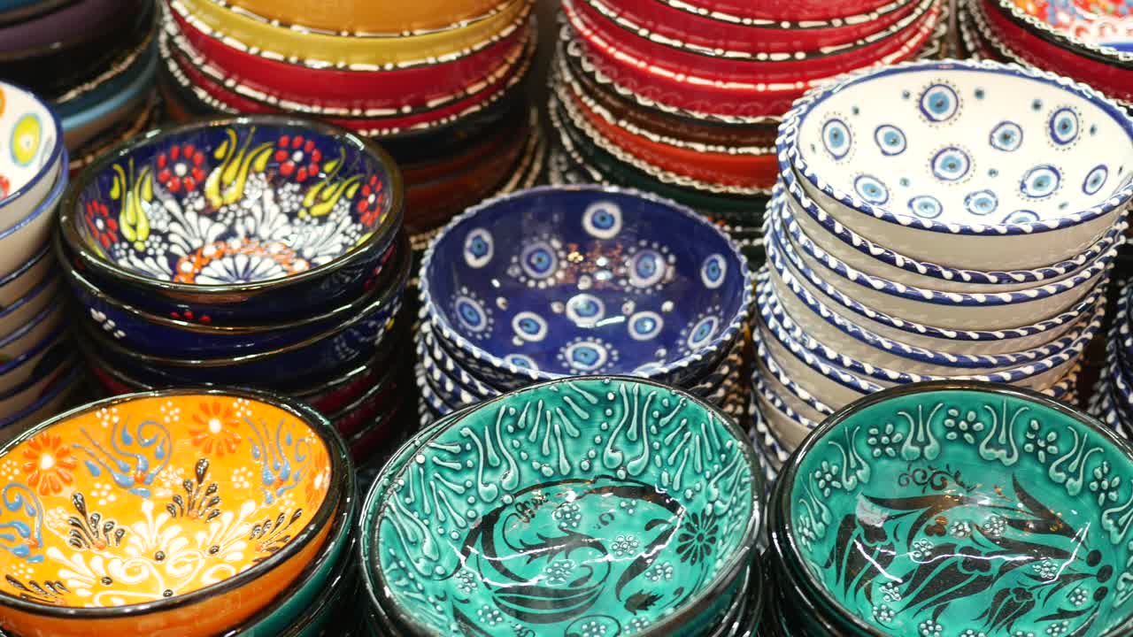 красочные турецкие керамические чаши