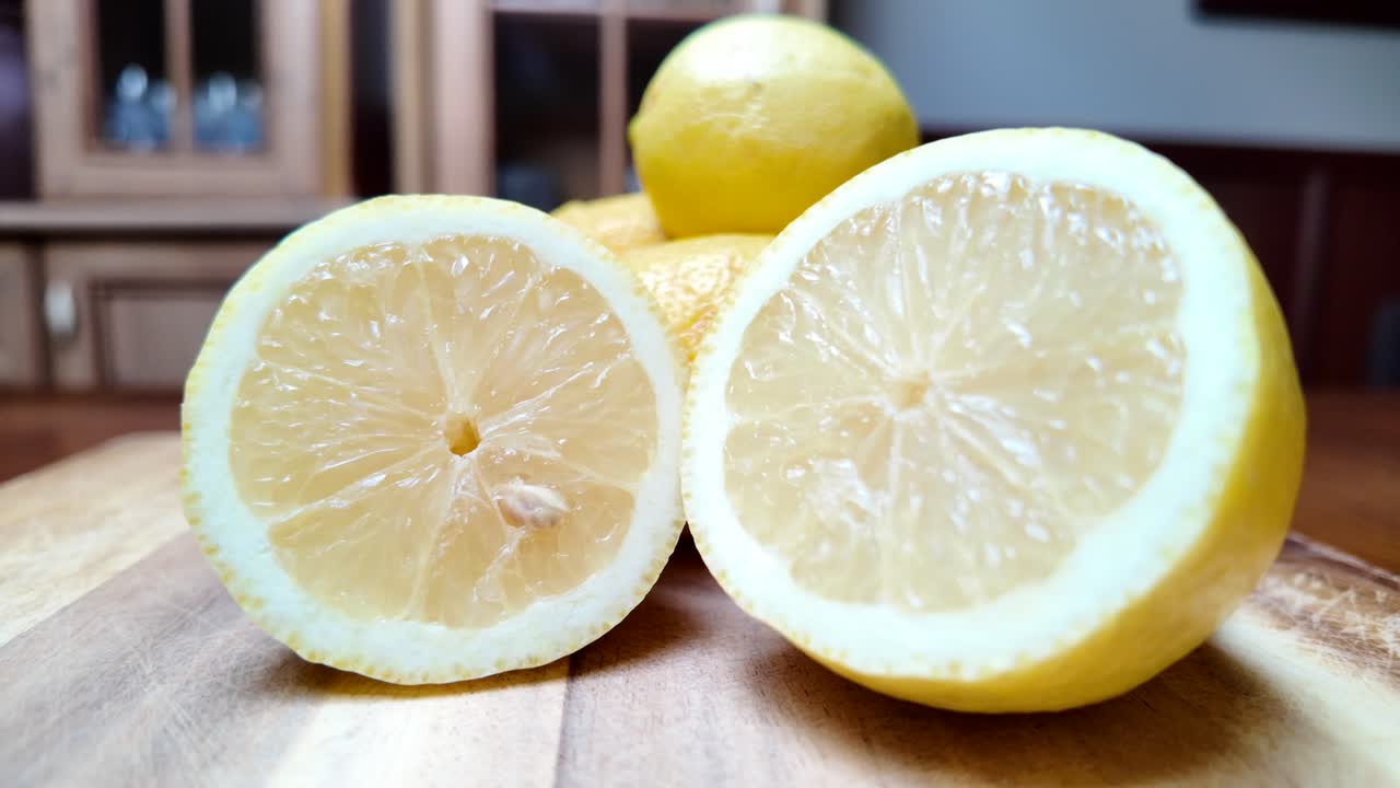 Fresh Lemons on a Cutting Board