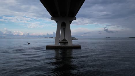 underneath the sanibel causeway in florida bridge in