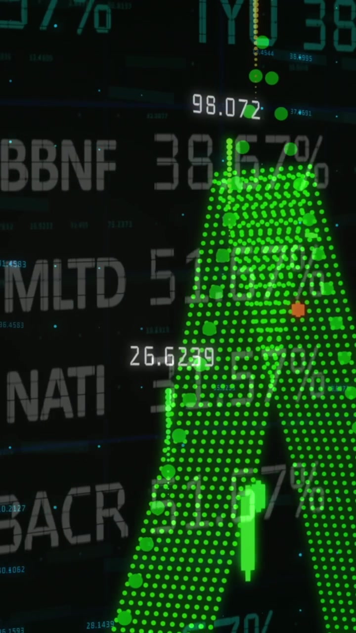 Animation of stock exchange and financial data processing
