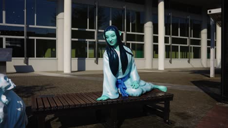 Tsujikawayama-Fukusaki-where-Japanese-Yokai-Monsters-Fill-the-Town,-Yuki-Onna