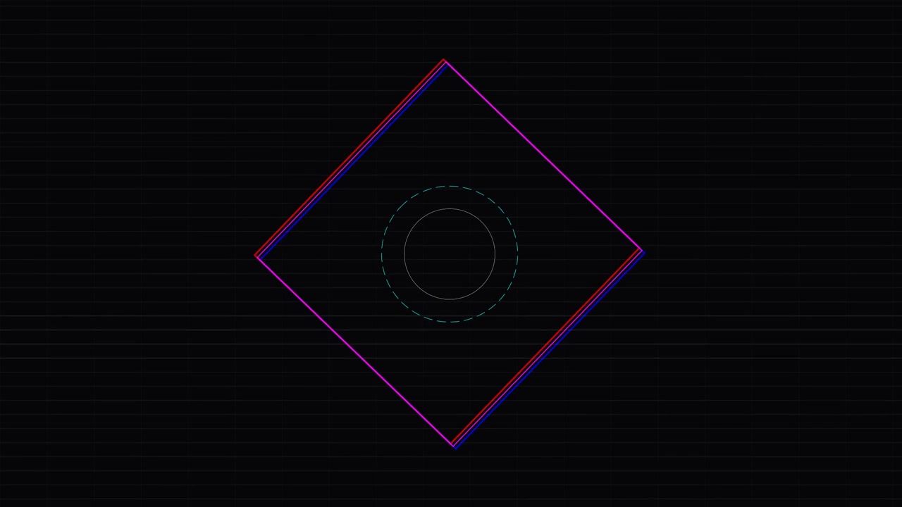 Abstract Rotating Square and Circle Geometric Motion Graphic
