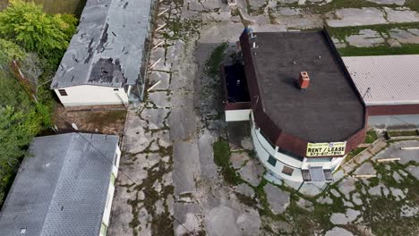 aerial view of old, no longer open, delta motel in sullivan, missouri