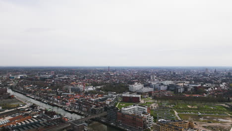 aerial panoramic view of ghent city in belgium